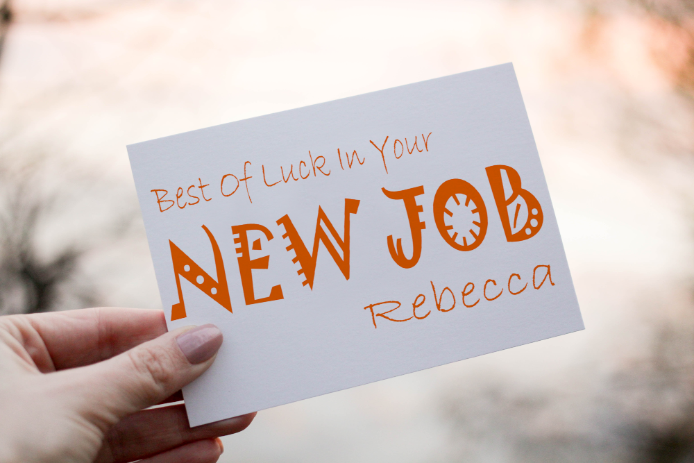 New Job Card, Personalised Card for New Job - Click Image to Close